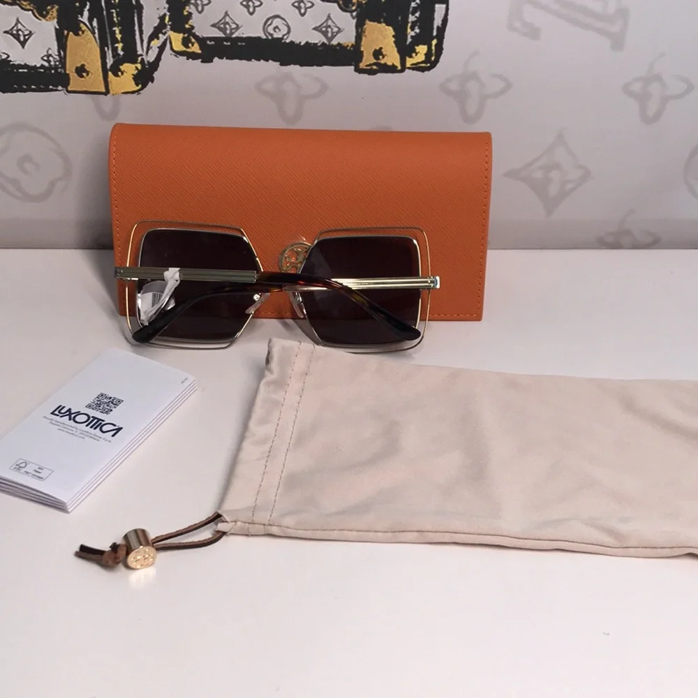 ✨ New Authentic Tory Burch TY6086 55-X Brown & Gold Sunglasses ✨